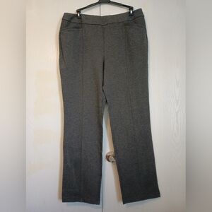 Cato Women's XL High-rise Straight Gray Pull on Pants Stitched front seam
